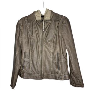 Bernardo women’s brown faux leather jacket size large